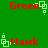 Green background with red text 'Green', 'Hawk', and 'Green' in pixelated font, accompanied by light green square-and-dot animation elements.