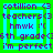 A static digital image with a bright green background and cyan square borders containing purple text phrases.