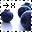 Pixelated blue figure with white base in four poses, black arrow and cross symbols on white background.