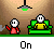 Animated contact sheet showing two frames of a pixel art scene with stick figures, one frame displaying 'On' state and the other 'Off' state with red splatter effect.