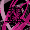 A 4x4 contact sheet of animated frames showing a repeating text-based design with pink and black color scheme, featuring stylized text over abstract shapes.