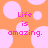 Pixelated text 'Life is amazing.' repeated twice on an orange background with pink circles.