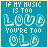 Animated contact sheet of 25 frames showing a blue background with white text "IF MY MUSIC IS TOO LOUD YOU'RE TOO OLD" in pixelated font, displaying frame-by-frame variations in letter spacing and character clarity.