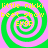 Four identical pixelated spiral icons with green and pink concentric rings, yellow text reading 'little nikki best show EVER' overlaid on each.