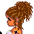 Pixelated cartoon character with brown dreadlocks and a blue star on chest, wearing white polka-dot top and black pants in various poses.