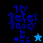 Blue pixelated text "My Petest Buddy Is #55" with a star symbol on black and blue backgrounds.