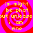 A static image with four identical showing a red and pink spiral background overlaid with yellow text reading "im might be phat but unlease i am fine"