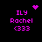 Pixelated pink text and symbols on black background with animated heart and starburst elements.