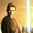 Pixelated static image of a character in dark clothing holding a glowing lightsaber against a yellow-orange background with cityscape elements.