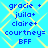 Blue background with yellow diamond lattice pattern, displaying repeated text strings in blue pixelated font.