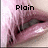 Close-up of lips with glossy pinkish-red color, showing subtle variations in text and expression across four