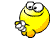 Yellow cartoon character with large eyes and red mouth holding white object, displayed in of animated poses showing facial expression changes