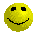 25 pixelated smiley face icons in various colors arranged in five and , each with black eyes and a smiling mouth