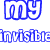 Blue outlined text on white background with overlapping words and partial lines, including 'my friend you', 'invisible says have', 'serious mental', and 'problems!'