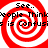 Four identical red and white spiral patterns arranged in a , each containing pixelated text reading "See... People Think This is Confused"