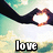 Two hands form a heart shape against a sky background with clouds; text changes from 'love' to 'like' and then to 'this <3'.
