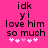 Pixelated text on bright pink background with animated heart symbols changing color.