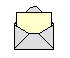 A sequence of envelope icons in varying states: open with yellow interior, closed, and hands holding envelopes.
