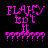 Pixelated pink text 'FLAKY ISD'T' and question marks on black background with white horizontal bars shifting position across frames.