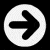 Four distinct white pixelated symbols on black background: circular arrow, crossed with diagonal line, square 'LQ' letters, and abstract scribble