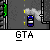 Animated contact sheet of 12 GTA game frames showing a blue and white car crashing through industrial environments with smoke, sparks, and debris effects.