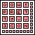 Six display identical pixel art layouts with color variations across six distinct color schemes