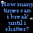 Blue pixelated text on black background repeats 'How many times can i break until i shatter?' with scattered white and gray stars.
