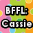 Pixelated text displays 'BFFL:' followed by names on a colorful polka-dot background with green, orange, pink, and blue hues.