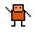 Nine pixel-art figures with blocky bodies, each in a distinct color, arranged in three of three on gray background