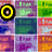 pixelated icons with three distinct animated elements: a yellow circle, green 'M', and cyan 'G' on black outlines
