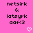 Pixelated text on pink background with two heart symbols, one white and one white outline, in a static layout.