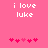 Pixelated text 'i love luke' in white on pink background with two of pixel hearts below, one animated to change heart positions