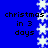 Blue background with white snowflakes and black text reading 'christmas in 3 days' repeated four times.