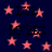 Dark blue background with scattered pink stars and repeated black text 'LOVEZ' in a stylized font.