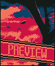 Pixel art image of a tree silhouette against an orange and blue sky with water reflections, featuring the word "PREVIEW" in blocky text at the bottom.