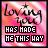 Two side-by-side animated frames of a buddy icon with stylized text over gradient backgrounds, showing color variation between frames.