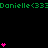 Green text reading "Danielle<33" repeats across a black background with pink heart symbols in varying quantities and positions.