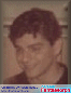 A sequence of four facial expressions showing a person with short brown hair transitioning from neutral to smiling, then aging to gray hair with a broad smile, all with red and blue text bars at the bottom.