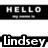 Black-and-white pixelated text-based icon with multiple name displays and 'HELLO' banners across sections.