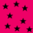Solid black five-point stars scattered across a bright pink background with no visible motion or text.