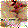 Pixelated static image of a cartoon-style figure with dark hair and red clothing against a beige background, featuring visible dithering and color blending effects.