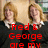 A pixelated image of a person with blonde hair in black clothing, overlaid with red text reading "Red & George are my idols!!" across the lower portion.