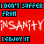 A static contact sheet of six animated frames showing a red background with repeated text phrases in various colors and styles, including "I DON'T SUFFER FROM INSANITY I ENJOY IT".