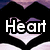 heart-shaped icons with a cloudy sky background, one displaying the text 'Heart' in white