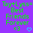 Green text 'Tay+Lyss= Best Friends Forever' with '<3' and blue heart symbols on a purple background, repeated in three