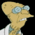 Animated contact sheet of Professor Farnsworth from Futurama showing eight distinct facial expressions and hand gestures in a 3x3 grid layout with one empty cell.