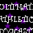 Animated icon with white stylized text repeating across on black background, purple stars scattered throughout