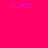 Four identical purple 'ELYSE!!!' text blocks on a bright pink background with two glowing light effects.