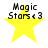 Yellow star-shaped icon with black text "Magic Stars <3" above it, displayed in a