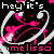 nine identical showing pink and white abstract shapes with 'hey it's melissa' text on black background